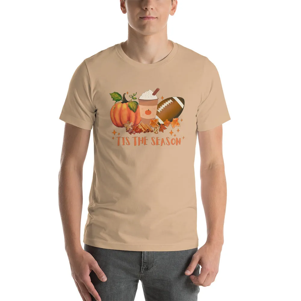 Pumpkin Spice Football Fall Tis The Season Shirt