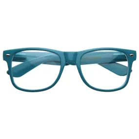 Retro Colorize Frame Clear Lens Horned Rim Glasses