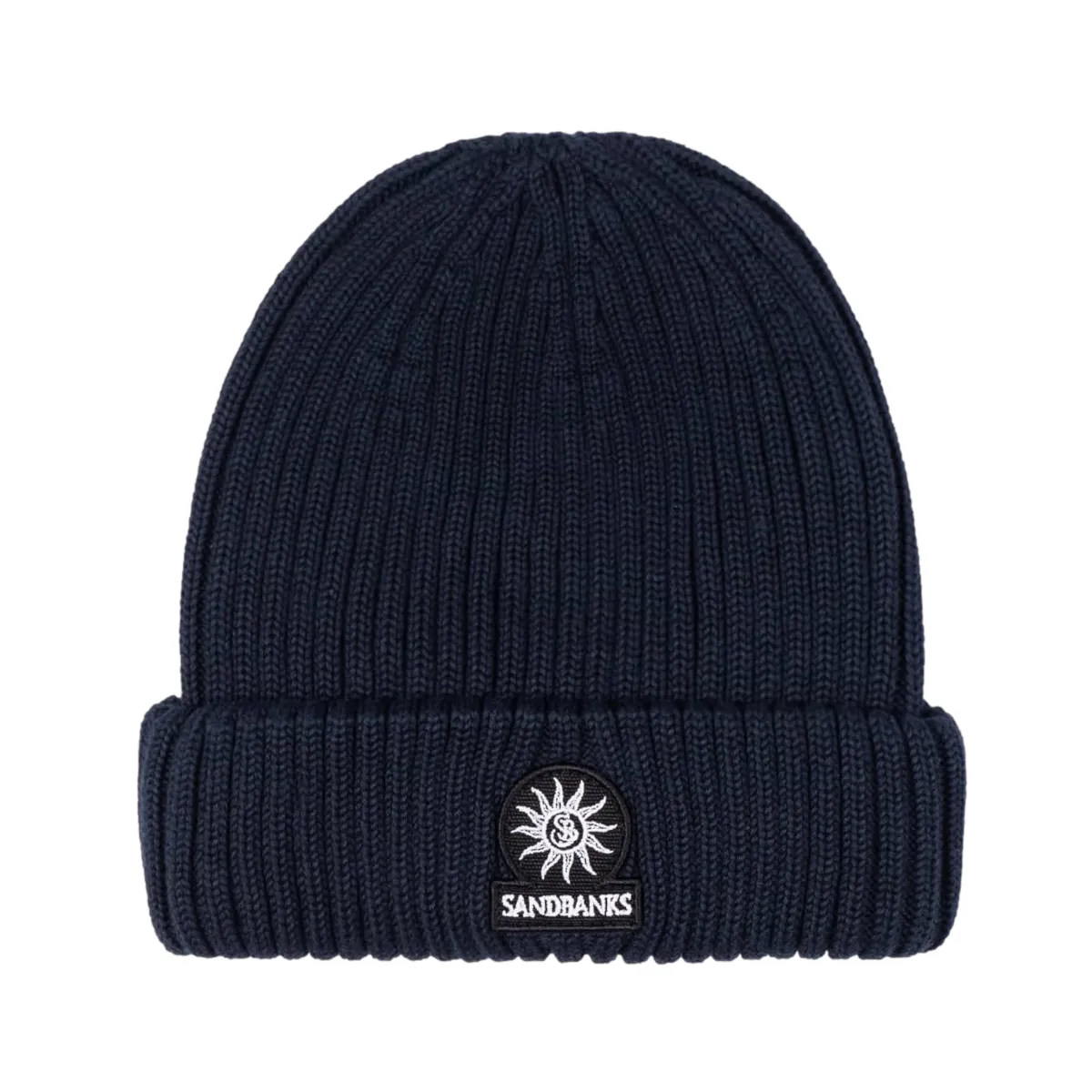 Sandbanks Badge Logo Ribbed Beanie Navy