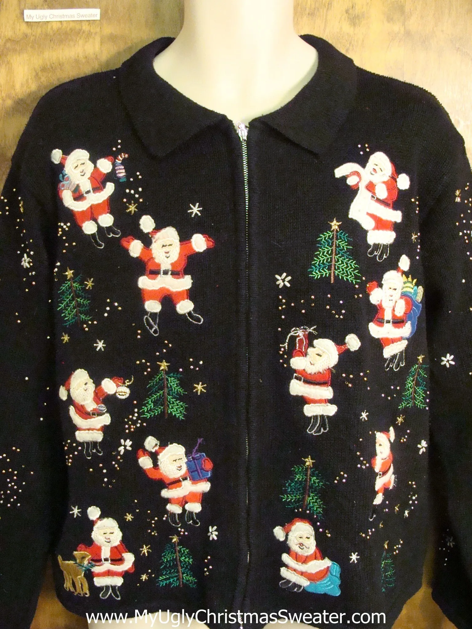 Santa Getting Ready for Christmas Funny Ugly Sweater for a Christmas Party