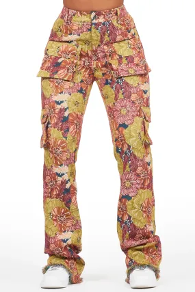 Sherita Navy Cargo Tapestry Pant