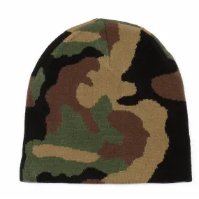 Short Cuffed Knit Camouflage Beanie