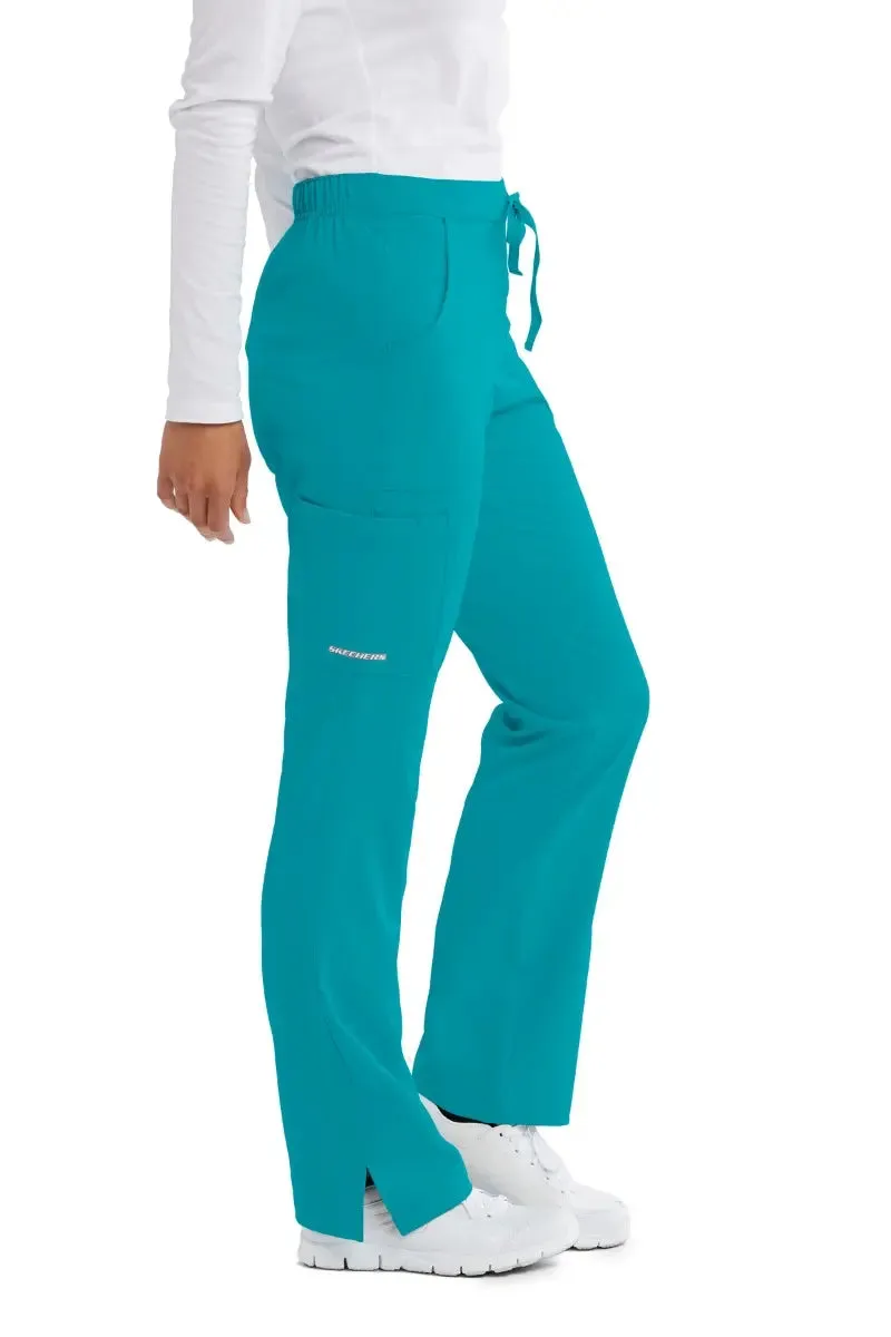 Skechers Women's Reliance Cargo Scrub Pants | Teal