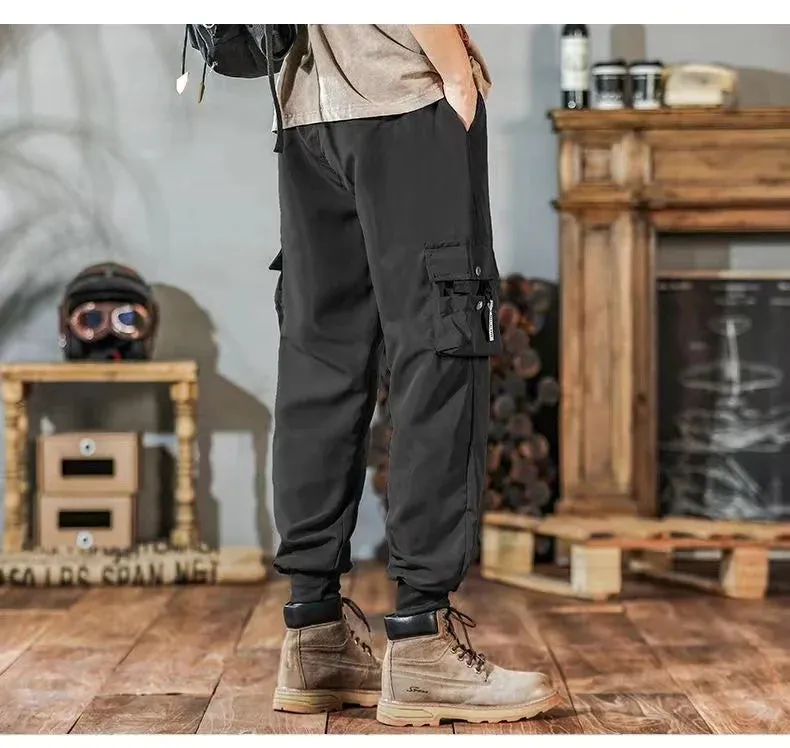 Trendy Solid Color Pants | Multi Flap Pocket Men's Cargo Pants