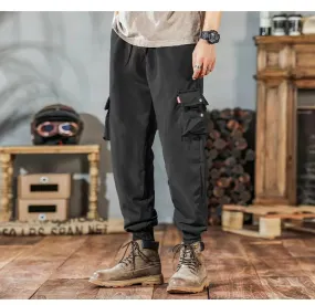 Trendy Solid Color Pants | Multi Flap Pocket Men's Cargo Pants