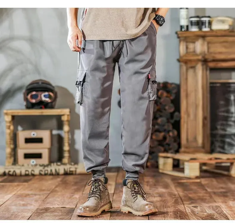 Trendy Solid Color Pants | Multi Flap Pocket Men's Cargo Pants