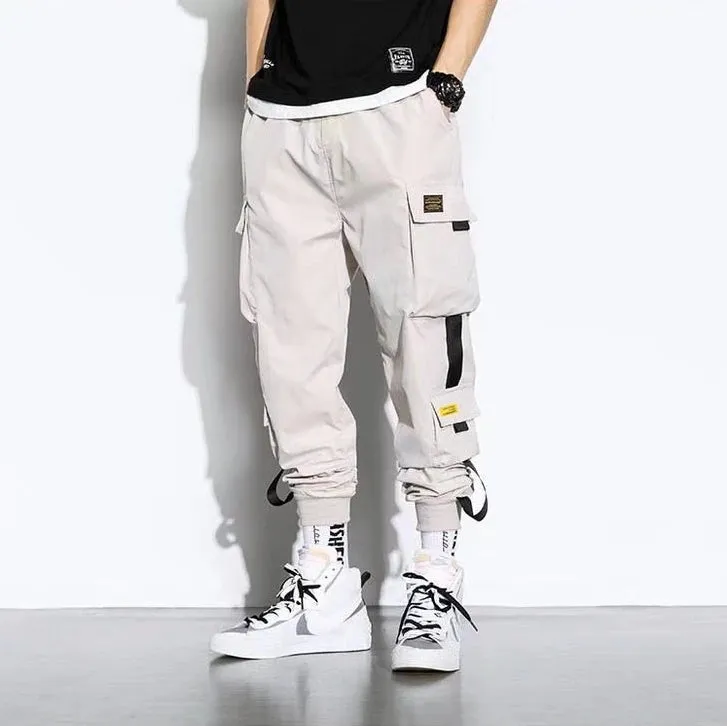 Trendy Solid Color Pants | Multi Flap Pocket Men's Cargo Pants