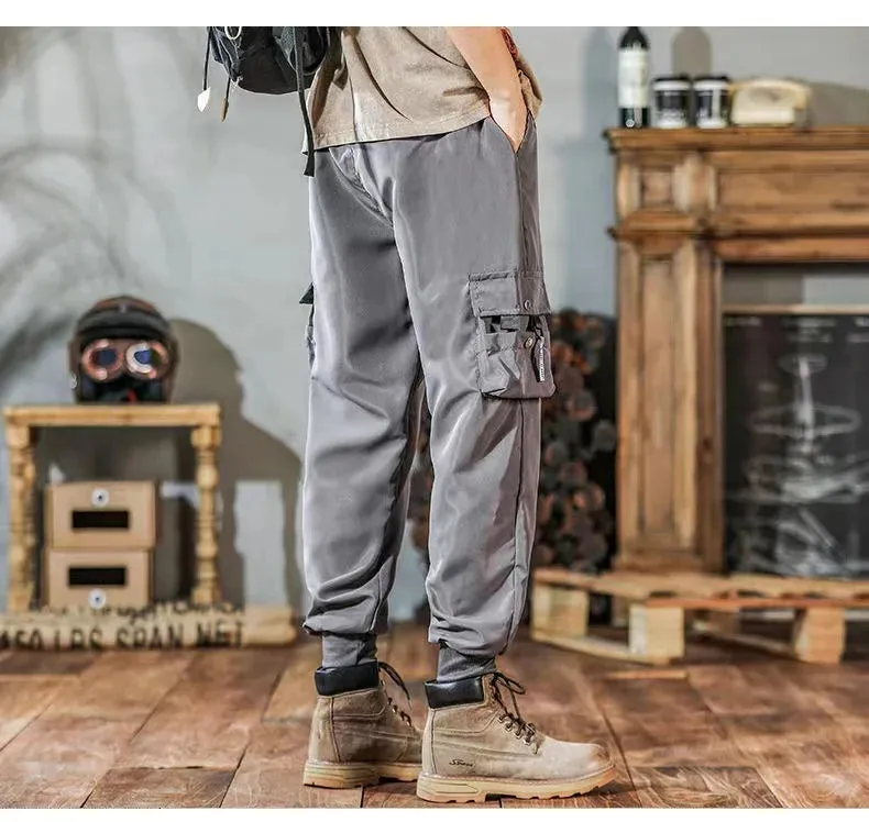 Trendy Solid Color Pants | Multi Flap Pocket Men's Cargo Pants