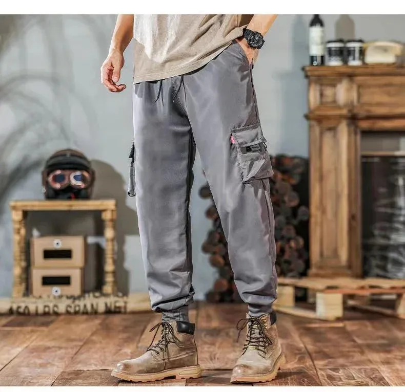 Trendy Solid Color Pants | Multi Flap Pocket Men's Cargo Pants