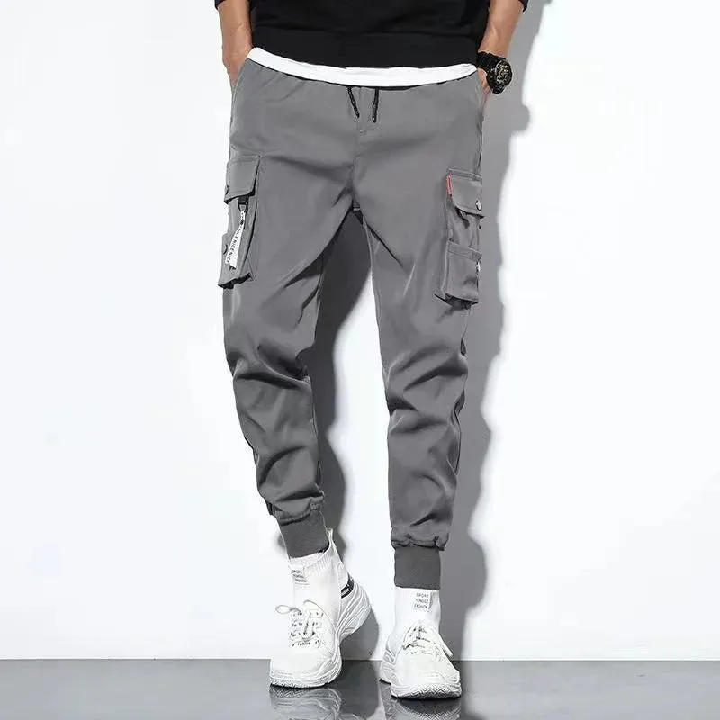 Trendy Solid Color Pants | Multi Flap Pocket Men's Cargo Pants