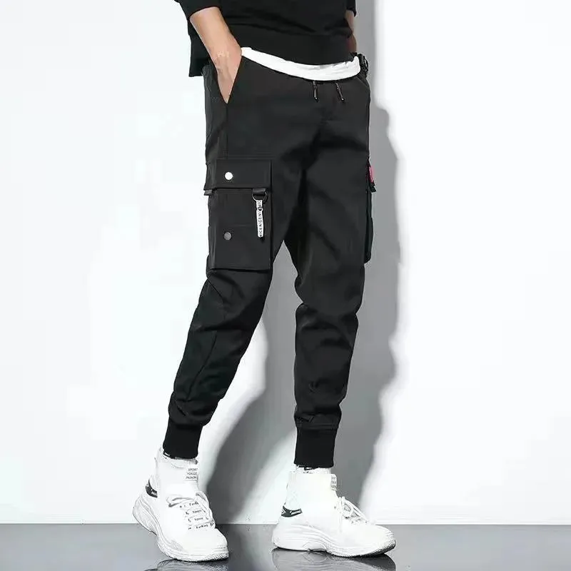 Trendy Solid Color Pants | Multi Flap Pocket Men's Cargo Pants