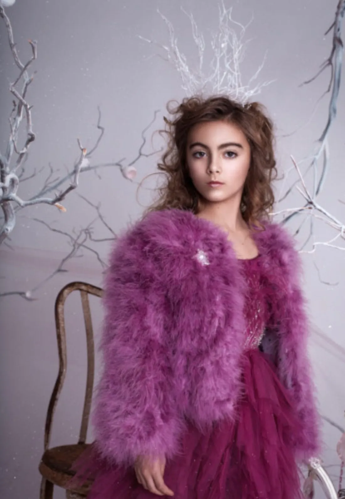 Tutu Du Monde Winters Fire Marabou Jacket In Royal Orchid