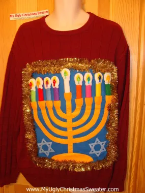 Ugly Christmas Sweater Party Hanukkah Sweater (j109)