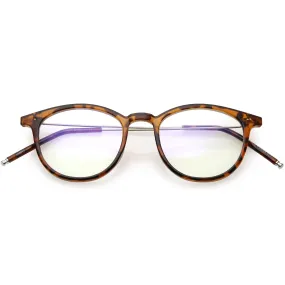 Vintage Indie Dapper Horned Rim Clear Flat Lens Glasses